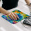 Πολύχρωμο κυκλικό tie-dye mouse pad 8,3x9,8 ίντσες αντιολισθητικό 7