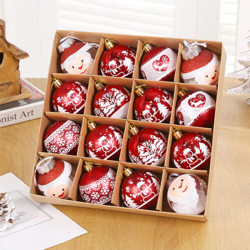Décorations de Noël d'intérieur, boules de Noël, ensemble de 16 pièces 1