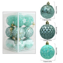 Christmas Tree Balls Lake Blue 3.1 in 12 pcs