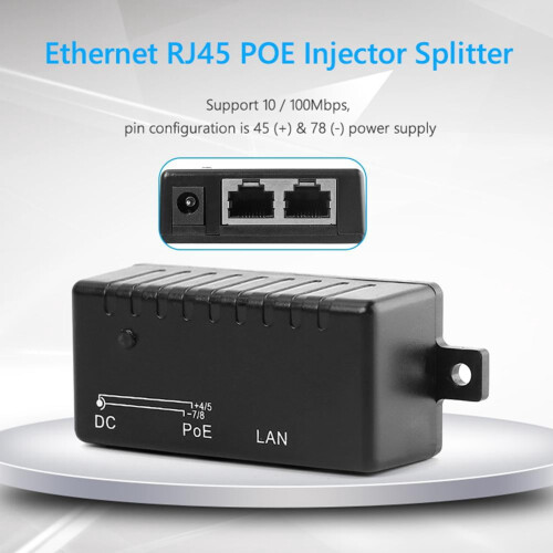 PoE und RJ45, DC 5,5 x 2,1 mm 2