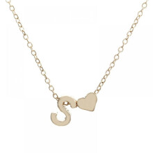 Heart Necklace for Women with Initial Pendant A M S