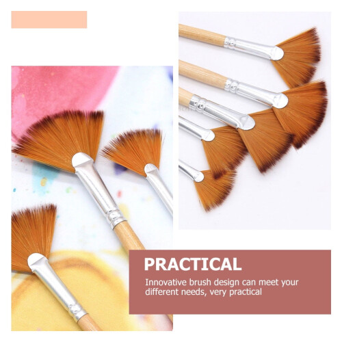 5Pcs Portable Paint Brushes Multi-function Fan Brushes Professional Watercolor Brushes 2