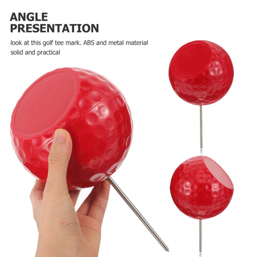 Placa marcadora de tee de golfe dourada com chanfro vermelho, 1 peça 1