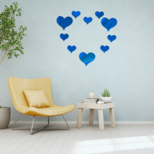3D heart mirror wall stickers for kids room decor 10 pcs