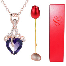 Rose Flower Head Necklace Jewelry Set for Women