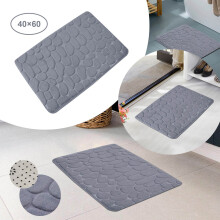 Welcome doormat coral fleece 40x60 cm cobblestone texture