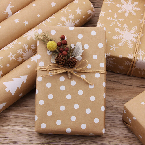 Weihnachtspapier-Set, khaki, 5 Rollen 2