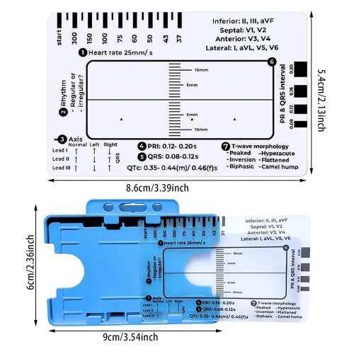 Regla de ECG transparente - Herramienta de medición de 7 pasos 2