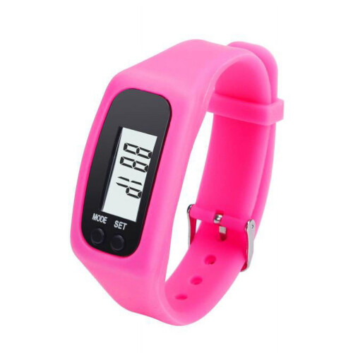 Digital LCD Pedometer Watch with Leather Band 20mm 1