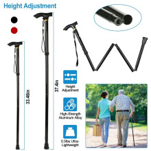 Folding Cane Adjustable Height Black 1 Count