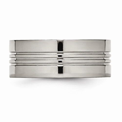 Anillo de titanio ranurado de 9 mm pulido 1