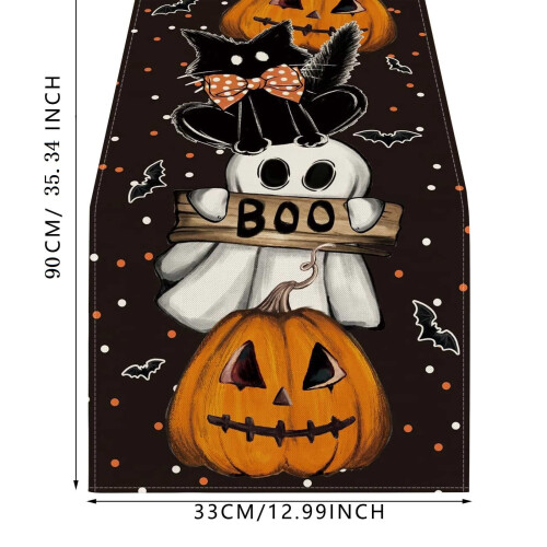 διακόσμηση κουζίνας με νυχτερίδα για το Halloween, λινό μίνι γραφείο, σημαία 1