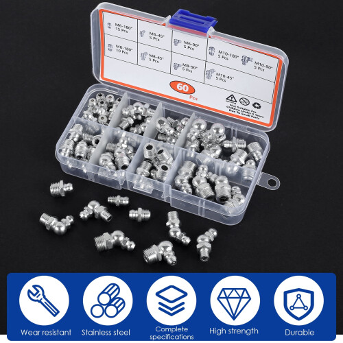 Κιτ στερέωσης γράσου Grusce Metric 60 τεμάχια M6M8M10 9 τύποι 1