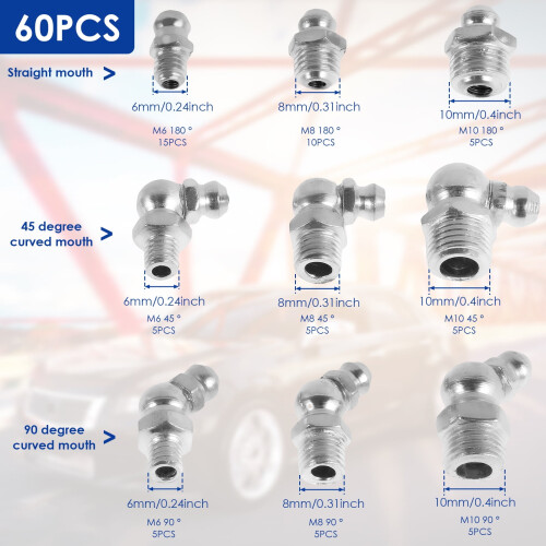 Κιτ στερέωσης γράσου Grusce Metric 60 τεμάχια M6M8M10 9 τύποι 2