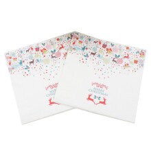 40 serviettes de table colorées imprimées, décoratives pour Noël, en papier mouchoir, pour dîner ou fête.