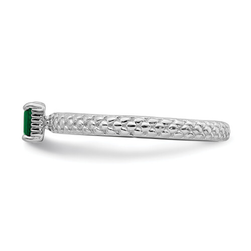 Emerald sterling silver ring single stone 2