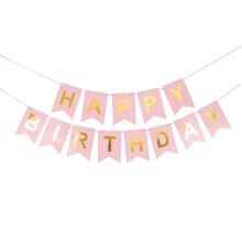 Ensemble de 1 bannière « Joyeux anniversaire » dorée à chaud, fanions en forme de queue de poisson, pour la création de décorations de fête