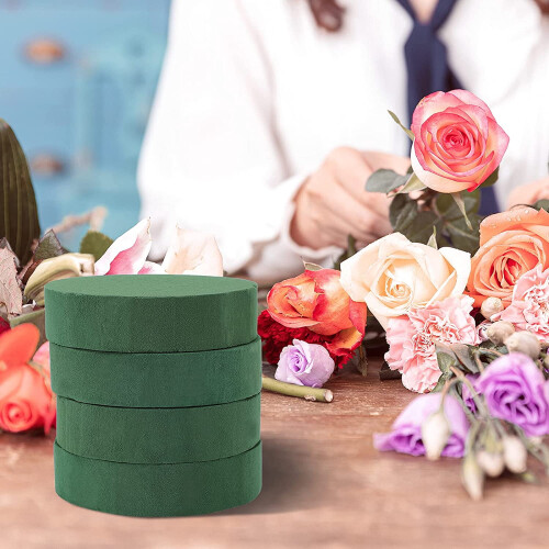 Blocos de espuma floral verdes redondos de 6,5 polegadas (pacote com 4) 2