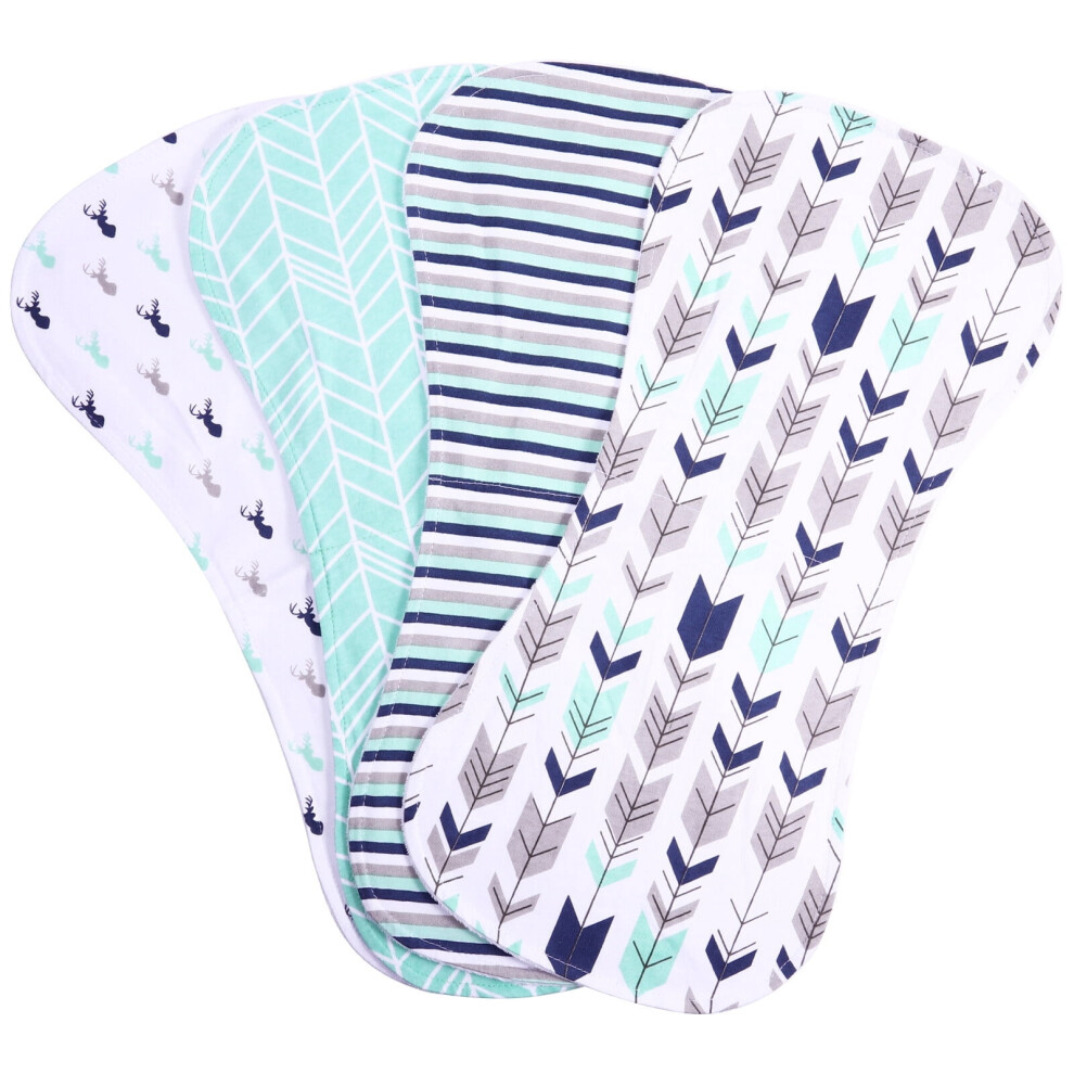 LHXC baby burp cloths 4 pcs newborn bibs with print