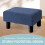 Foot Stool Ottoman with Legs Blue Rectangular 16x12x10in 5