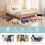 Foot Stool Ottoman with Legs Blue Rectangular 16x12x10in 6