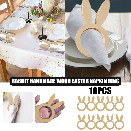 Ronds de serviette lapin de Pâques, décoration de table, 10 pièces 1