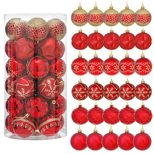 Christmas Ball Ornaments Set Gold Red Pink 30PC 1