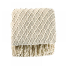 Slopehill beige textured acrylic throw 50 x 60 inches