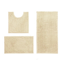 Ensemble de 3 tapis de bain en chenille ultra douce, antidérapants et absorbants, avec tapis de toilette en forme de U, blanc laiteux
