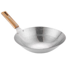 Stainless Steel Wok with Wooden Handle 1 Piece