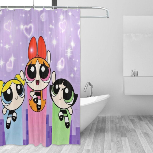 Powerpuff Girls shower curtain waterproof polyester one size 1