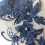 3D-Perlenblumen-Spitzenapplikation, marineblau, 1-teilig 4