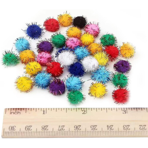 Liathróidí feilte pompoms glitter 1cm 2000pcs il-dhathach 1