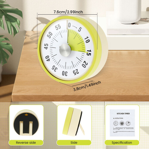 Mechanical Kitchen Timer Magnetic Loud Alarm 60 Minutes 1