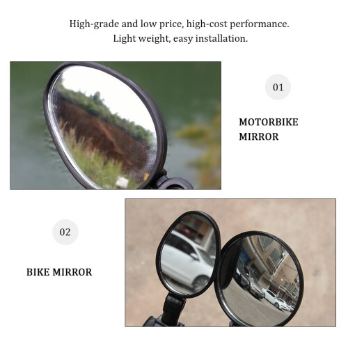 Espelho retrovisor oval ajustável para bicicleta de estrada 2