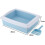 Arenero rectangular semicerrado para gatos, resistente a salpicaduras, color azul. 5