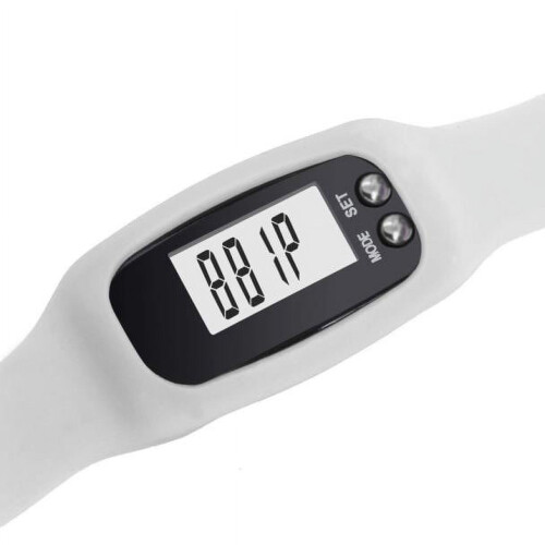 Ρολόι βηματόμετρου LCD με δερμάτινο λουράκι 12 χιλιοστών 2