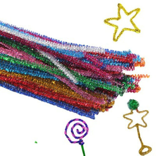 Purple Sparkle Pipe Cleaners Craft Stems 100PCS 1