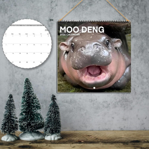 Calendario da parete Moo Deng Hippo 2025 (12 mesi) 2