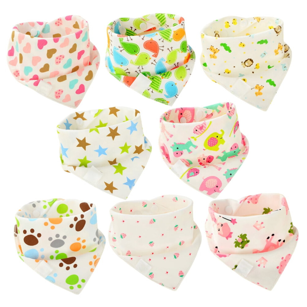 Baby Bibs Triangle Double-Layer Cotton 8PCS