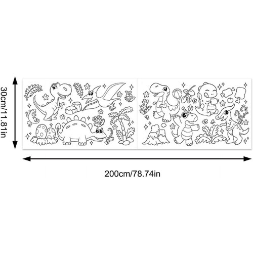 Malepapirrulle Dinosaur Dyregraffiti 78,7  11,8 tommer 1