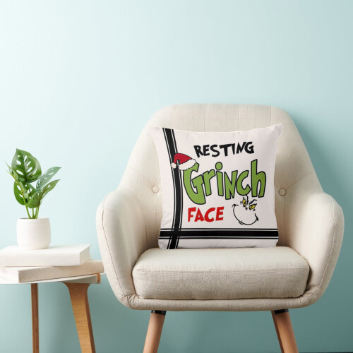 Capa de almofada Grinch 45x45cm para decoração de Natal 2