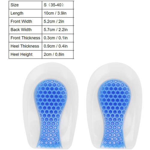 Coussinets de talon en silicone pour chaussures taille S (35-40) 2