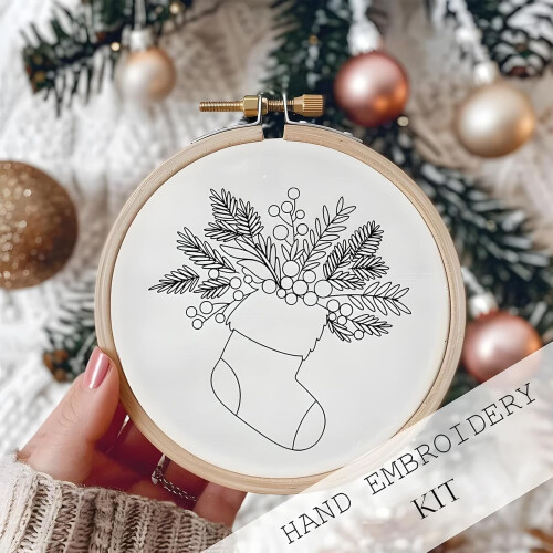 Weihnachtsstickset für Anfänger mit Engelkreuz 2