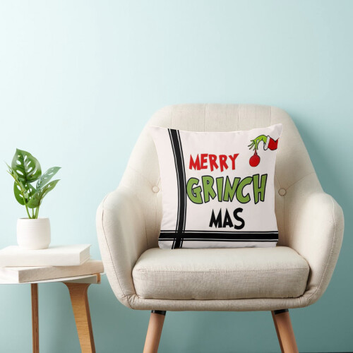 Grinch throw pillowcase16x16inch home decor 2