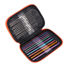 Crochet Hooks Set Aluminum Alloy 22pcs with Leather Bag