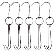 Ganci cinesi per appendere pancetta, salsicce, pesce (5 pezzi)