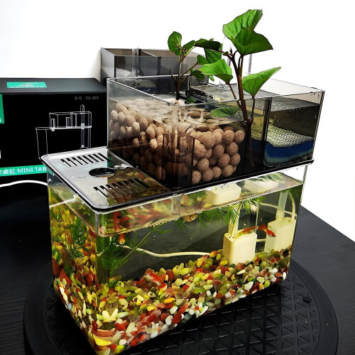 Lille Betta-akvarium med lydløst bundsugningfilter 2