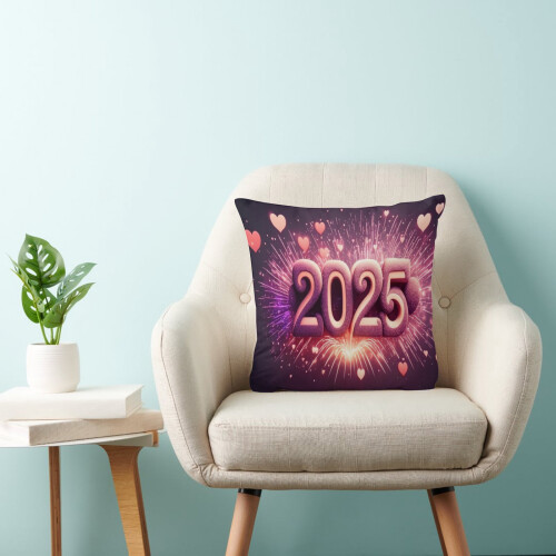 Μαξιλαροθήκη ριχτάρι για το νέο έτος 2025 16x16 ίντσες 2