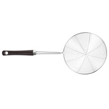 Écumoire de cuisine en acier inoxydable avec manche en bois (1 pièce)
